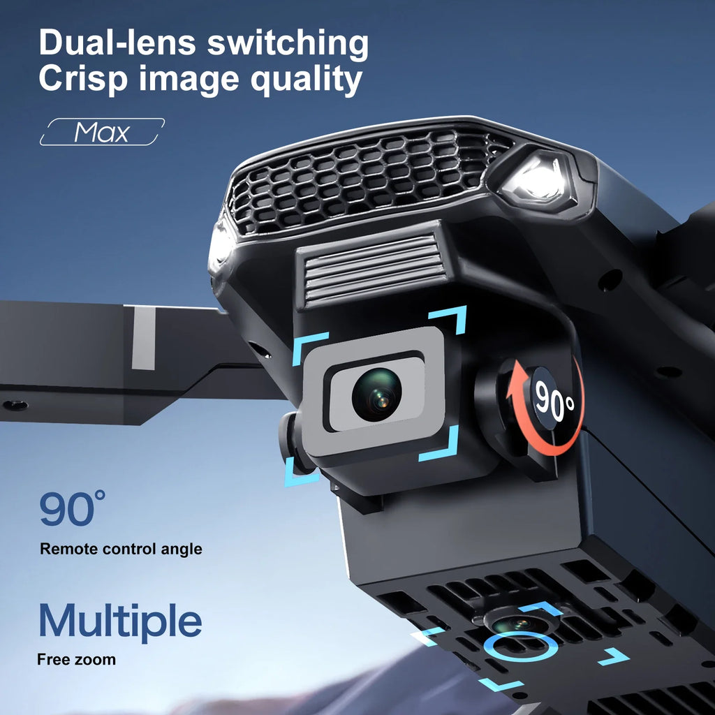 Drone E99 PRO 8K Double Caméra – Écran Télécommande, GPS, Brushless, Garde-Hélices & 12 Min de Vol – CLEVI Paris