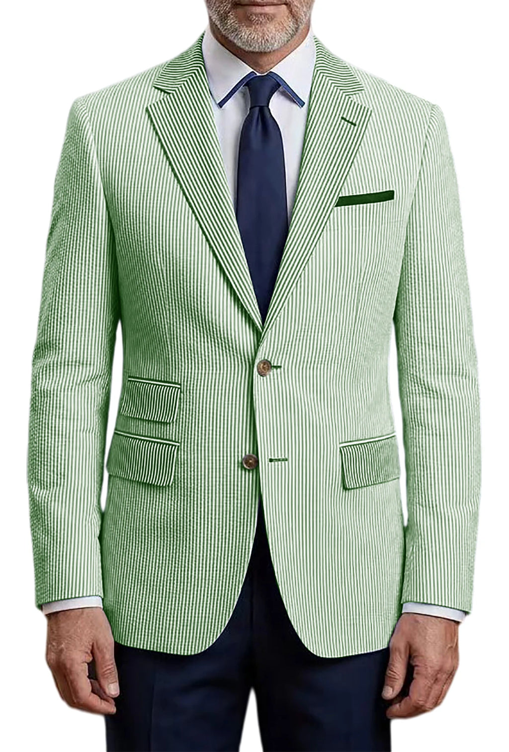 Blazer homme rayé en seersucker – CLEVI Paris