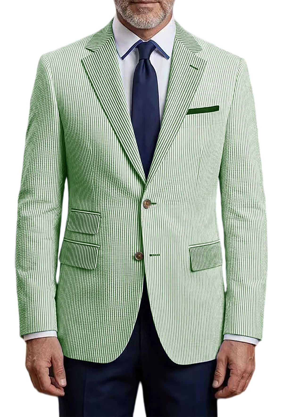 Blazer homme rayé en seersucker – CLEVI Paris