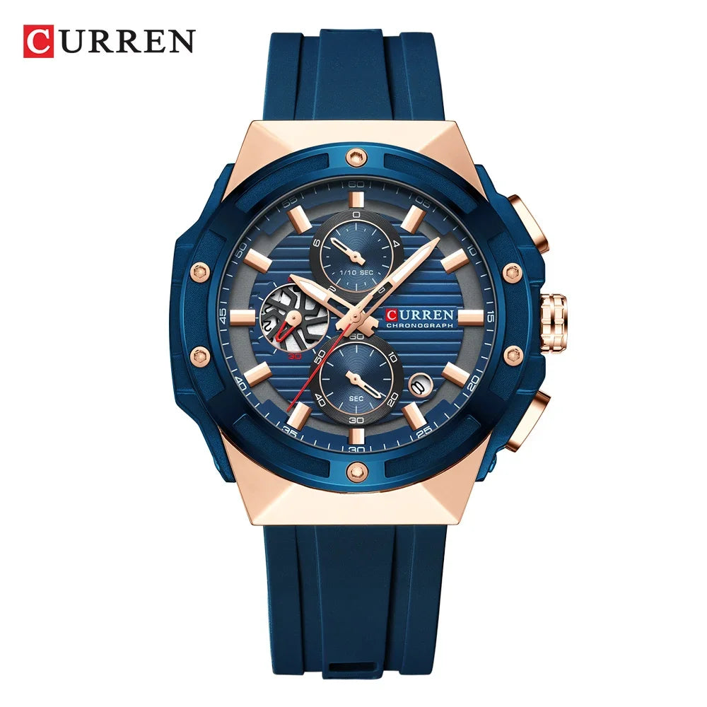 CURREN Montre Quartz Japonais Homme Sport Cadran Créatif Silicone Lumineux 45mm – CLEVI Paris