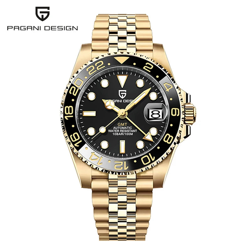 Montre GMT Automatique Homme Pagani Design PD-1662 Saphir Lunette Céramique 100m – CLEVI Paris