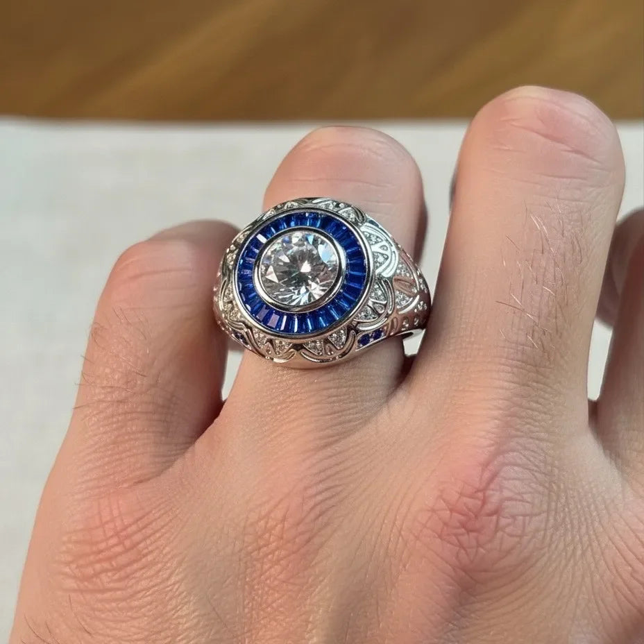 Bague Halo Vintage Moissanite 3CT Argent 925 Or 18K – CLEVI Paris
