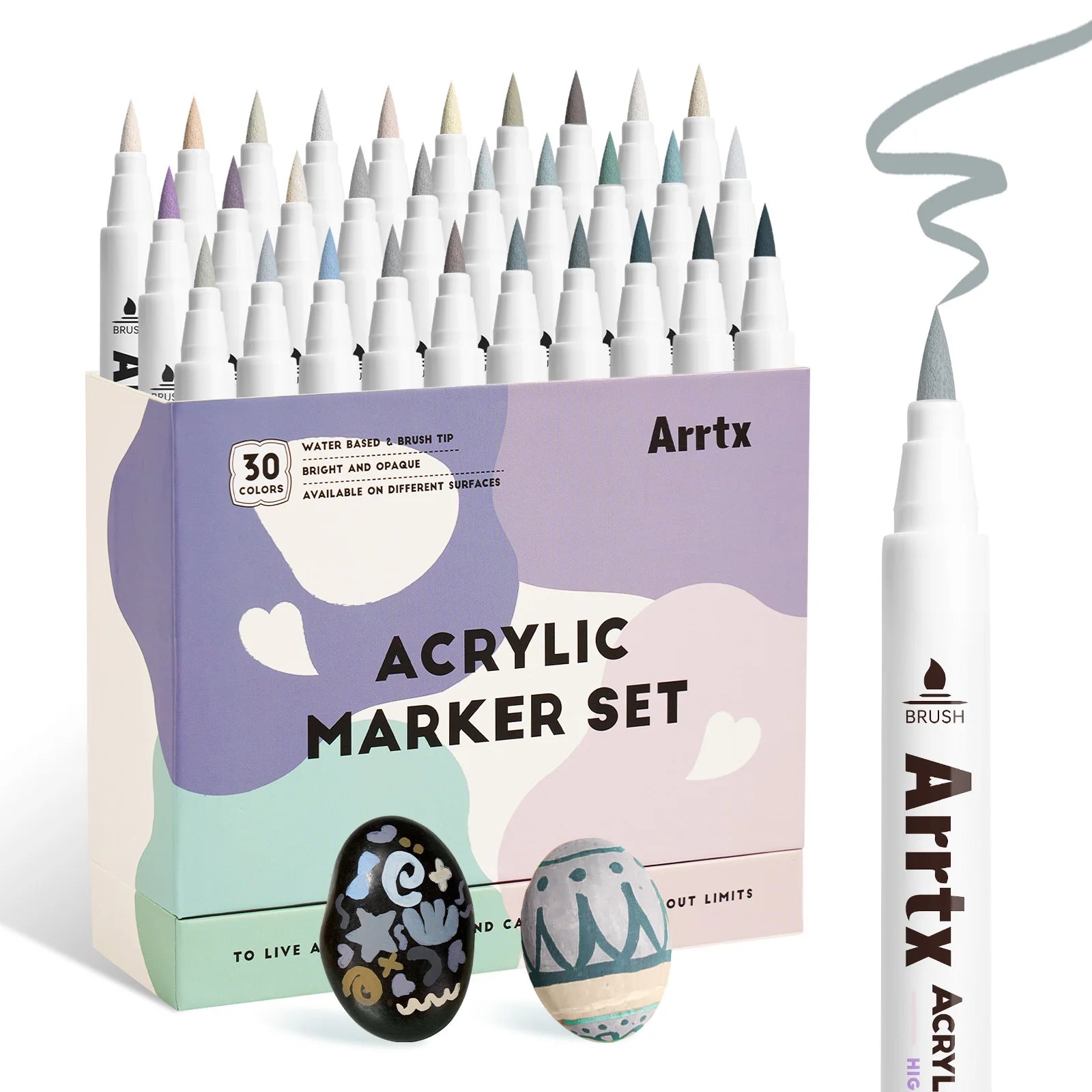 Marqueurs Acryliques Arrtx Pointe Pinceau – 30 à 90 Couleurs, Multi-Surfaces – CLEVI Paris