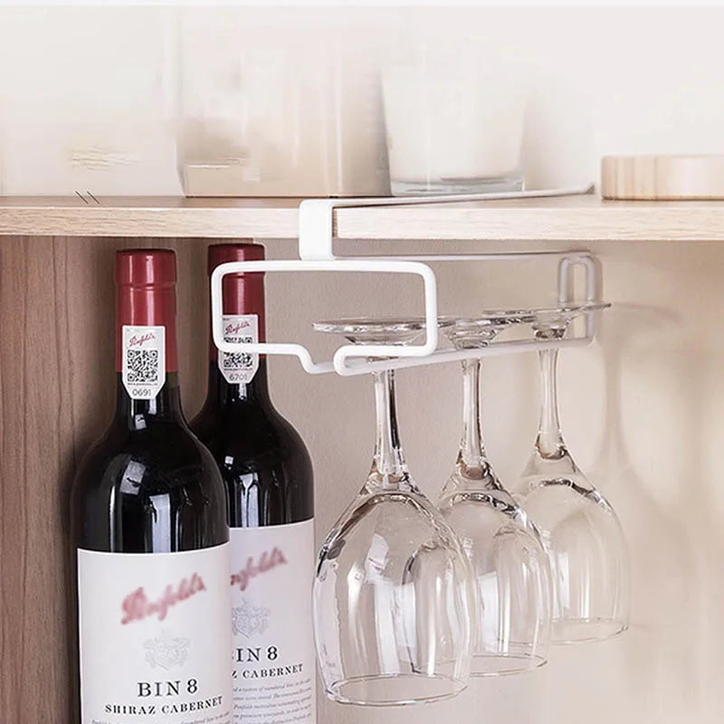 Porte-Verres à Vin Sous Meuble Sans Perçage — Métal, Gain de Place, Cuisine & Bar | CLEVI Paris