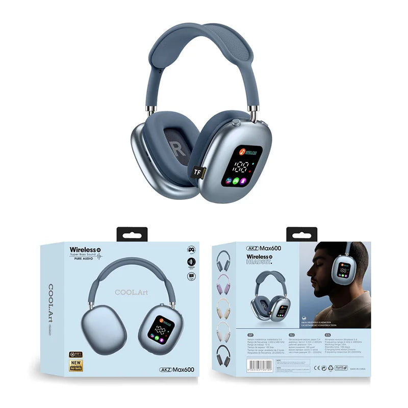 Casque Bluetooth BMAD MAX600 ANC Écran Tactile LCD 40mm BT 5.3 TF AUX Micro IA – CLEVI Paris