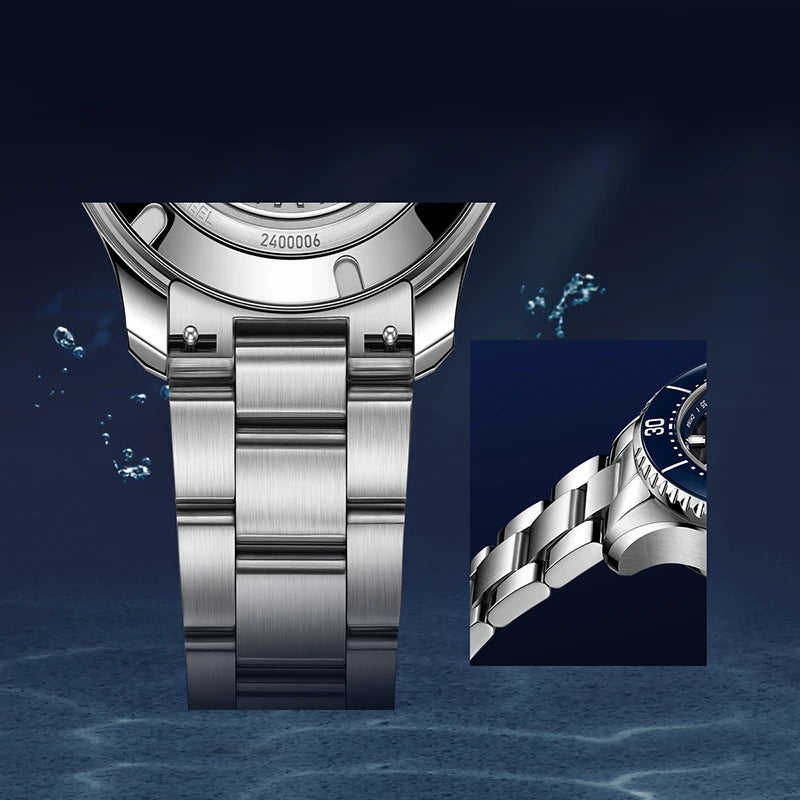 Montre Sea-Gull 816.32.1215 Diver Automatique Phase de Lune Saphir 300M – CLEVI Paris