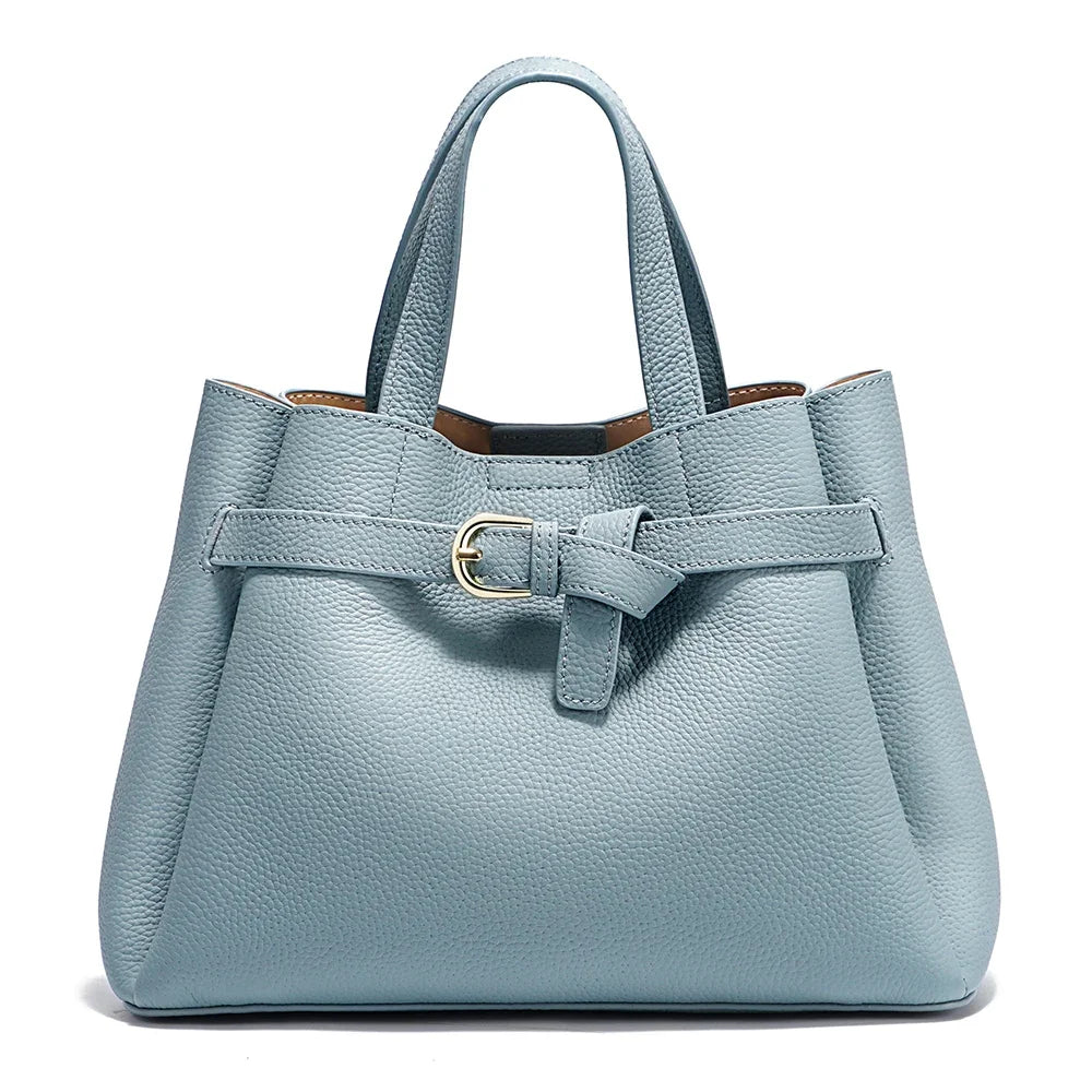 Sac Seau Femme Cuir Véritable Rivets Fermeture Zip – CLEVI Paris