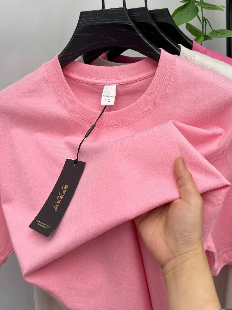 T-shirt homme uni à col rond en coton – CLEVI Paris