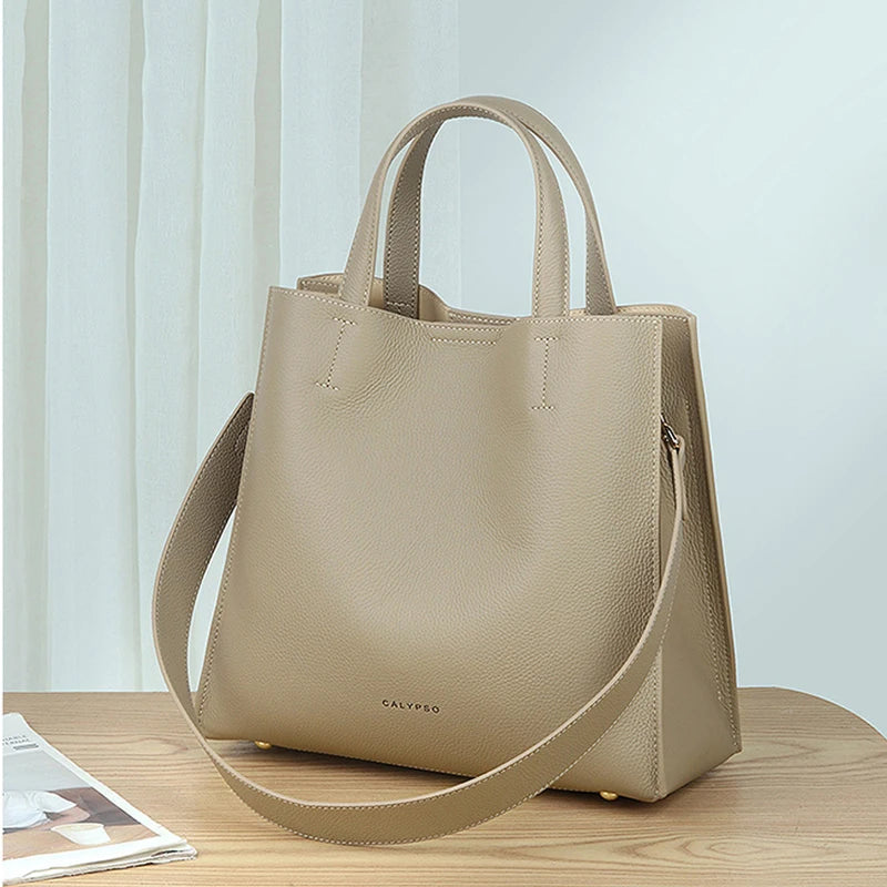 Sac à Main Cuir Vachette Femme Tote Zip – CLEVI Paris