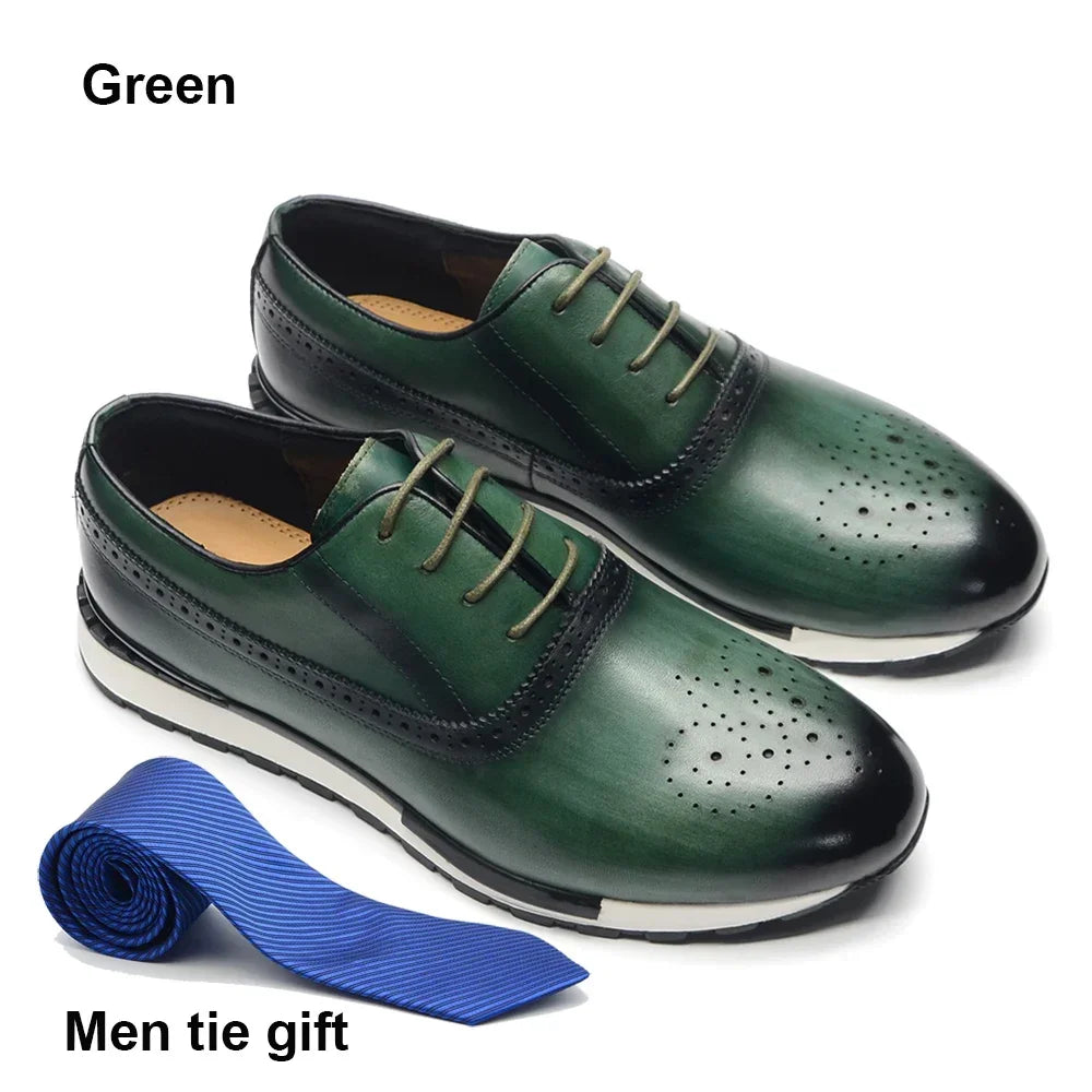 Oxford Brogue Homme Cuir Véritable Fait Main Lacets 10 Coloris Business Casual – CLEVI Paris