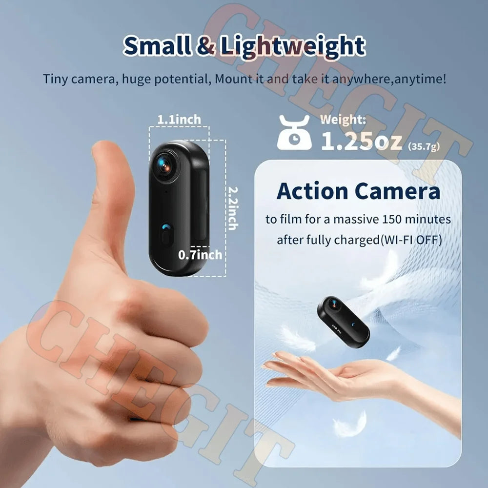 Mini Body Cam WiFi WDSZKMYF H88 – 4K ou 1080P, Étanche 30m, Clip Magnétique, Autonomie 120min, Vlog & Sport