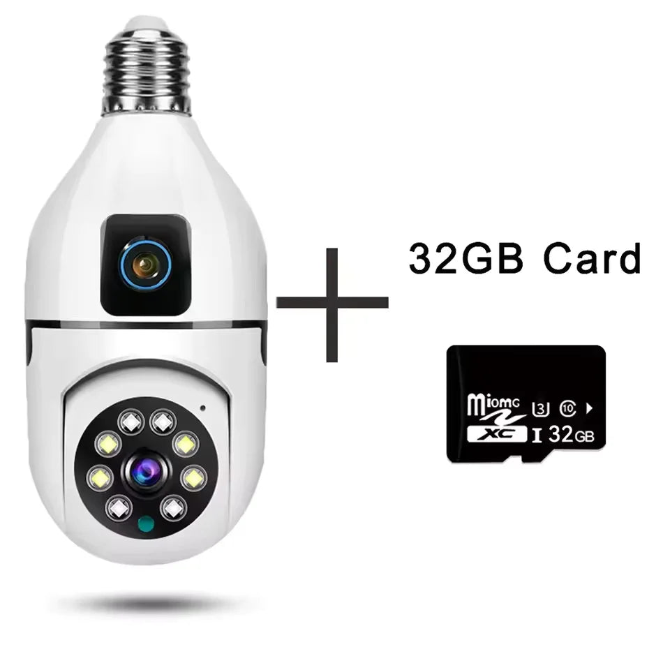 Caméra Surveillance WiFi Double Objectif 8MP – Vision Nocturne Couleur, Audio Bidirectionnel, App V380 Pro – CLEVI Paris