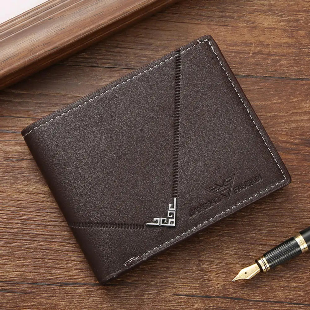 Portefeuille Court Homme Cuir PU Vintage — Slim, Porte-Cartes, Noir, Marron & Café | CLEVI Paris