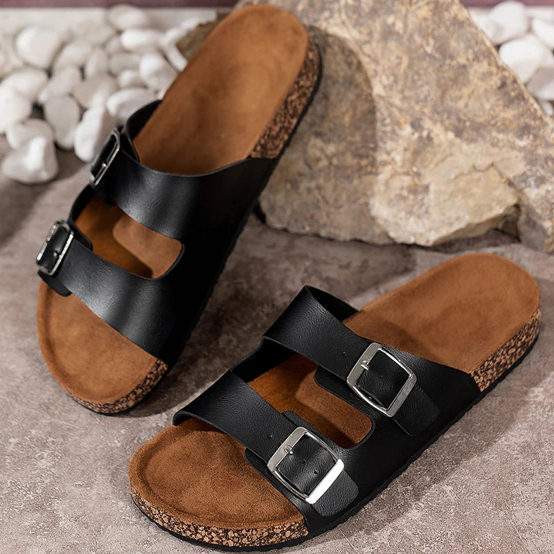 Sandales Unisexe Été – EVA Ultra-Légères Moulées, Semelle Plate Antitranspirante | Noir ou Blanc