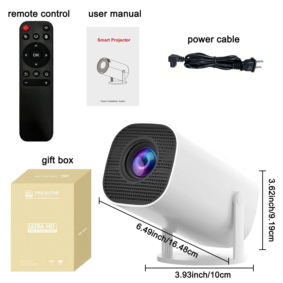 Vidéoprojecteur Portable WiFi 6 Bluetooth 5.0 720P 4K 260 Lumens | Rotation 180°