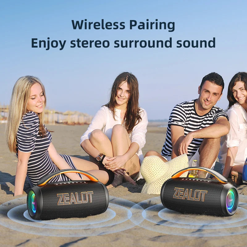 ZEALOT P12 Enceinte Bluetooth Portable 60W Waterproof IPX6 – CLEVI Paris