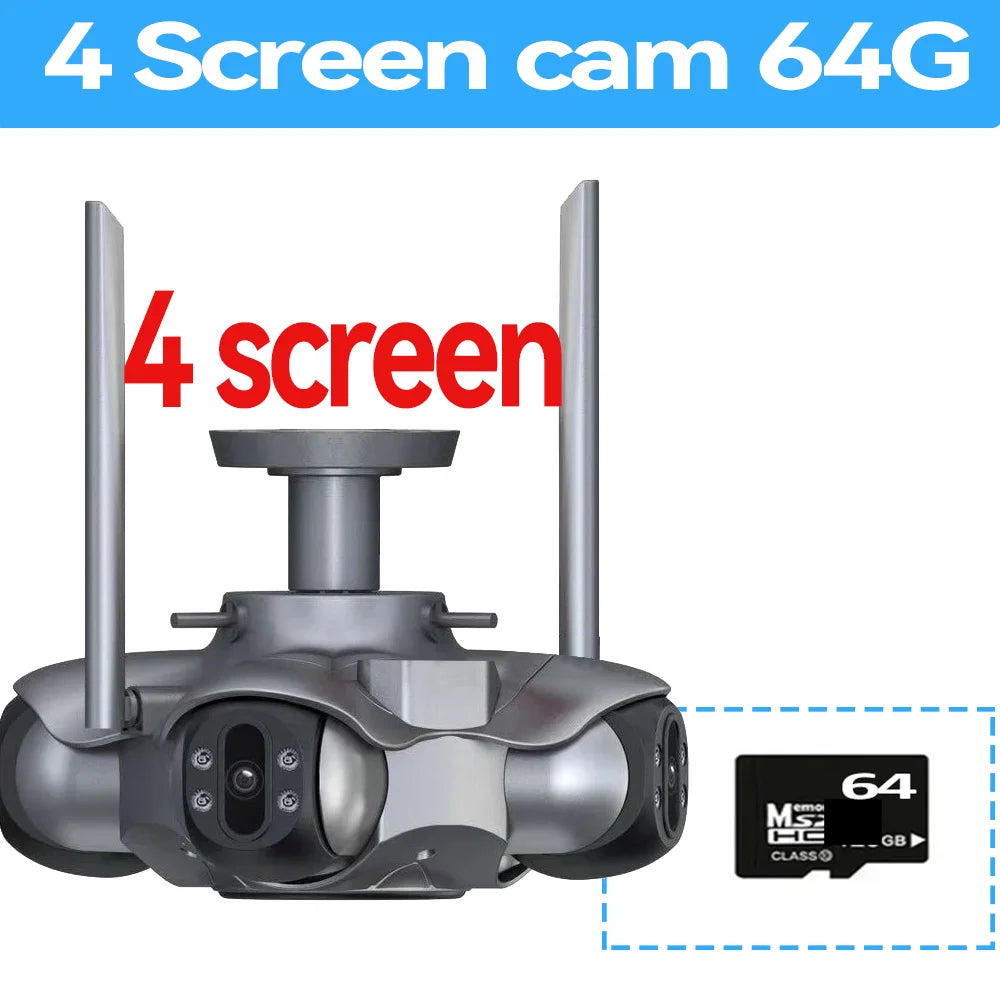 Caméra de Surveillance WiFi 20MP/25MP – 4 ou 5 Objectifs PTZ 360° Vision Nocturne – CLEVI Paris