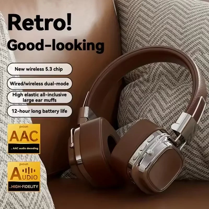 Casque Bluetooth 5.3 Pliable Rétro DJ Stéréo Micro Filaire & Sans Fil – CLEVI Paris
