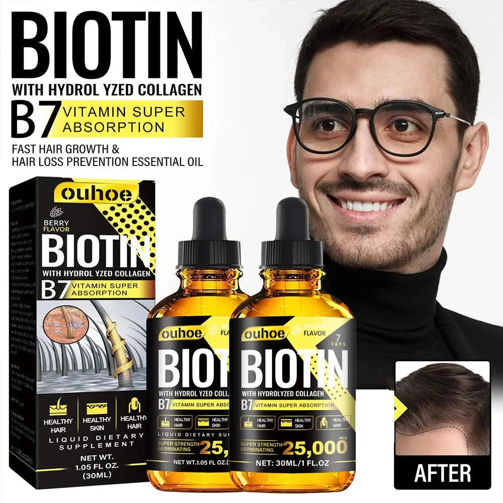 Huile Capillaire Collagène & Vitamine B7 Anti-Chute Repousse Sans Rinçage 30ml – CLEVI Paris