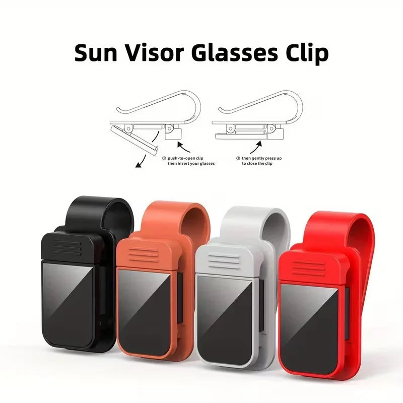 Clip Pare-Soleil Voiture Lunettes & Cartes 4 Couleurs – CLEVI Paris