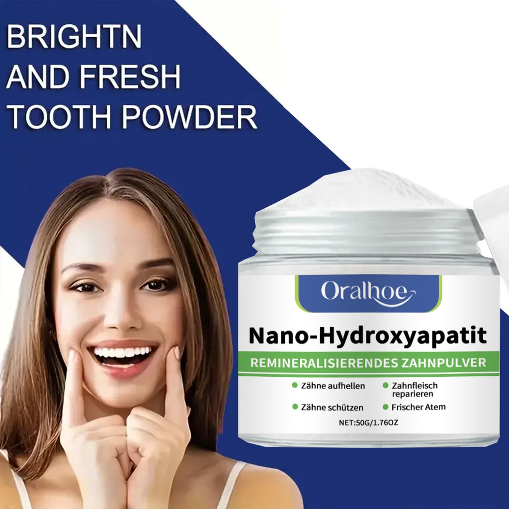 Poudre Dentifrice Blanchissante 10% Hydroxyapatite | Reminéralisation, Réparation Émail & Menthe Fraîche – CLEVI Paris