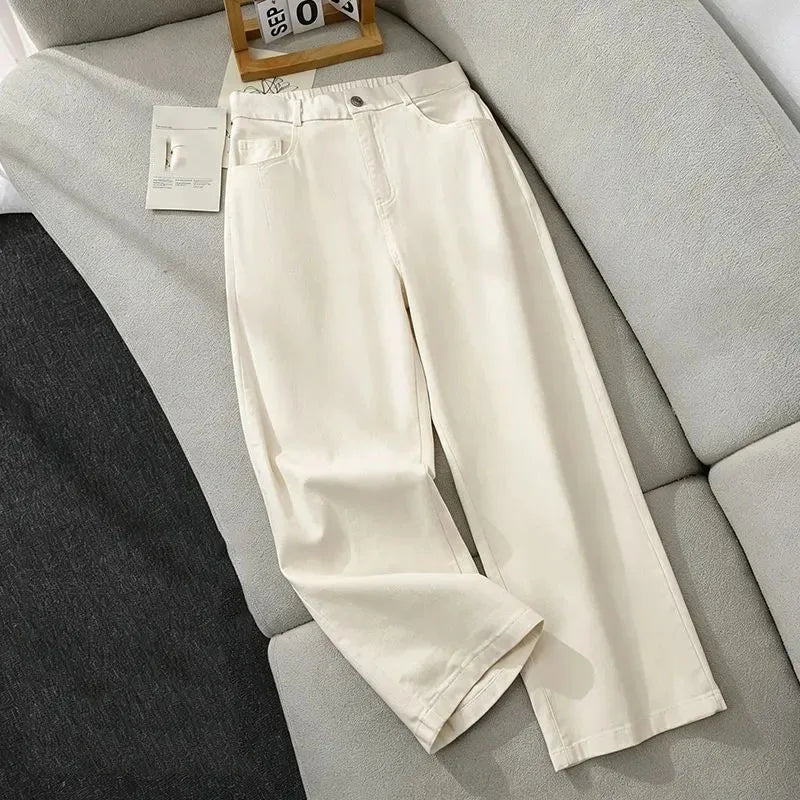 Jean Femme Taille Haute Wide-Leg Harem Denim Fin Casual Été 7 Coloris – CLEVI Paris