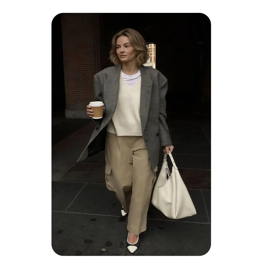 Sac Hobo Femme Cuir PU Grain 28x15x40cm – CLEVI Paris