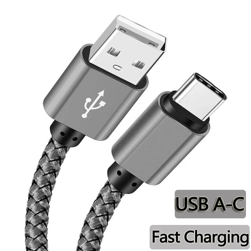 Câble USB-A vers USB-C Nylon Tressé Charge Rapide 1m 2m 3m – CLEVI Paris