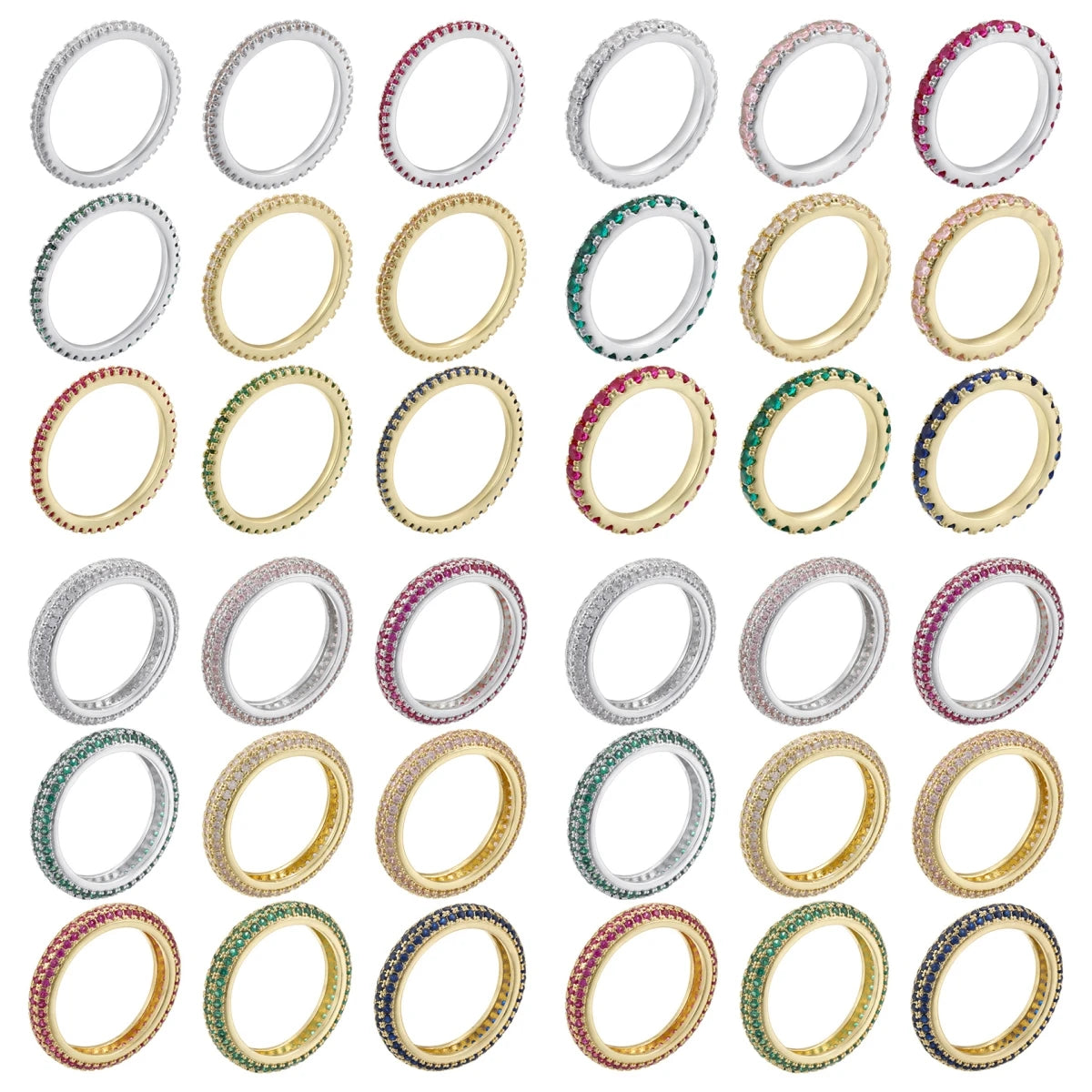 Bague Couple ZHUKOU Style Coréen Pierre CZ Plaqué Or 18K Unisexe Tailles 6-7-8 – CLEVI Paris