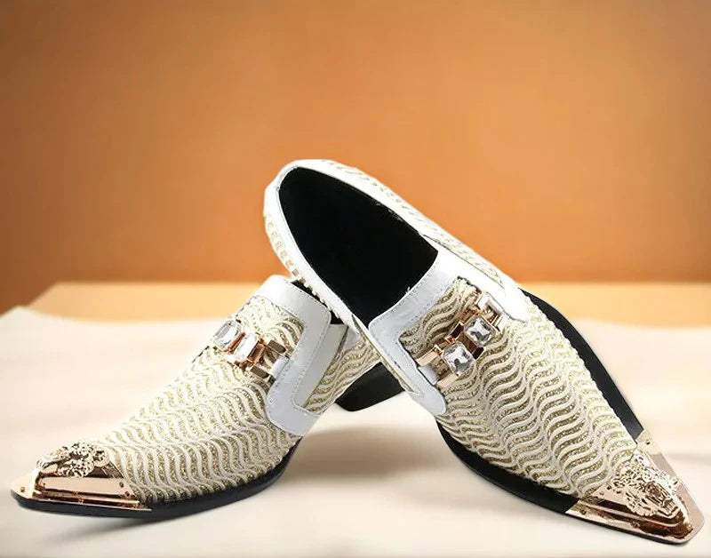 Oxford Homme Cuir Crocodile Embossé – Tête Métallique, 8 Coloris, Grande Taille EU 36-49 – CLEVI Paris