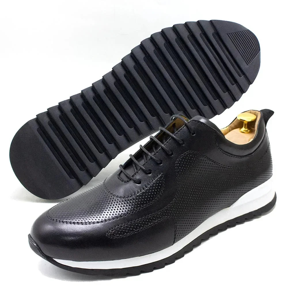 Sneakers Oxford Homme Cuir Véritable Lacets Respirant Imperméable | Noir Marron EU 39-46