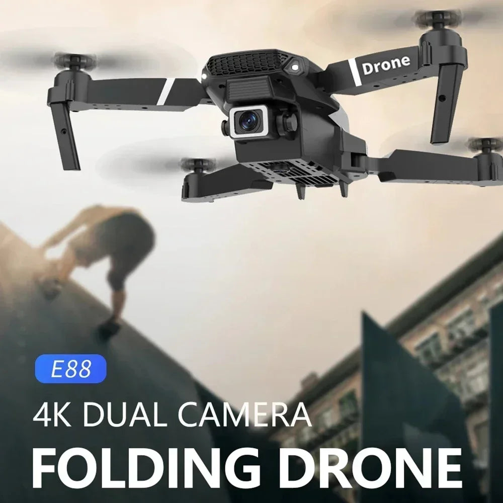 Drone Pliable E88 Caméra 4K WiFi FPV – Double Caméra, Vol Autonome, Mode Sans Tête