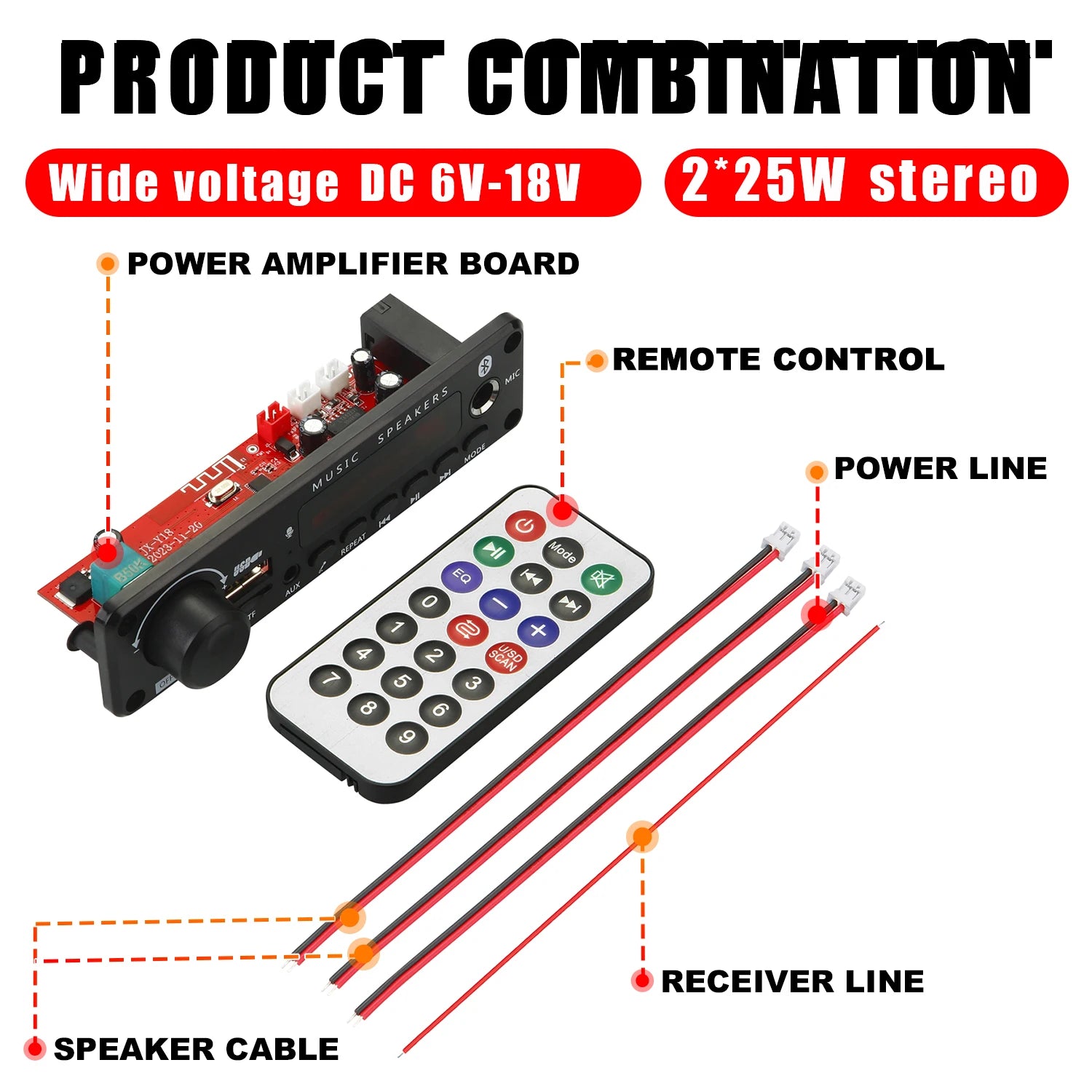 ARuiMei Carte Décodeur Amplificateur DIY TPA3116 Bluetooth 5.0 50W/200W MP3 FLAC USB TF FM – CLEVI Paris