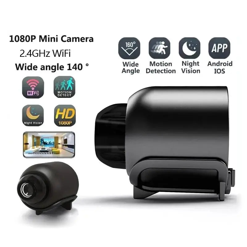 Mini Caméra WiFi 1080P Vision Nocturne Détection Mouvement Portable – CLEVI Paris