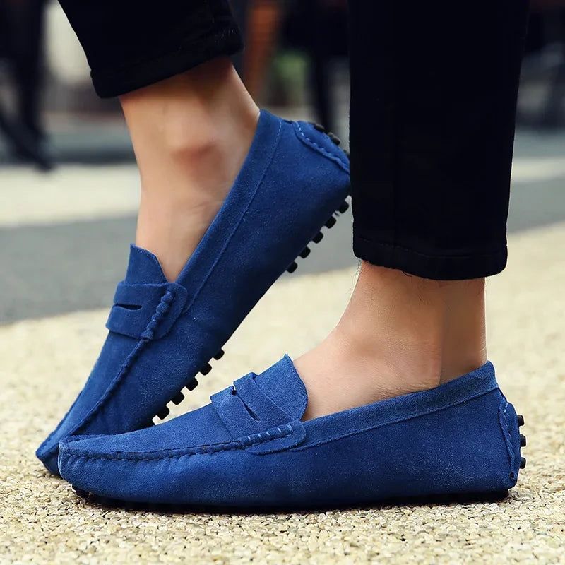 Mocassins Daim Véritable Homme Slip-On Respirants | 10 Coloris, Tailles 38-49 – CLEVI Paris