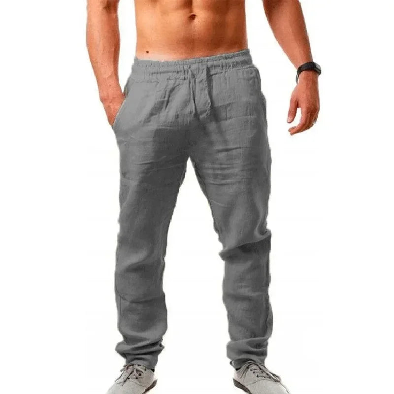 Pantalon Lin Coton Homme – Coupe Large Casual Printemps Été