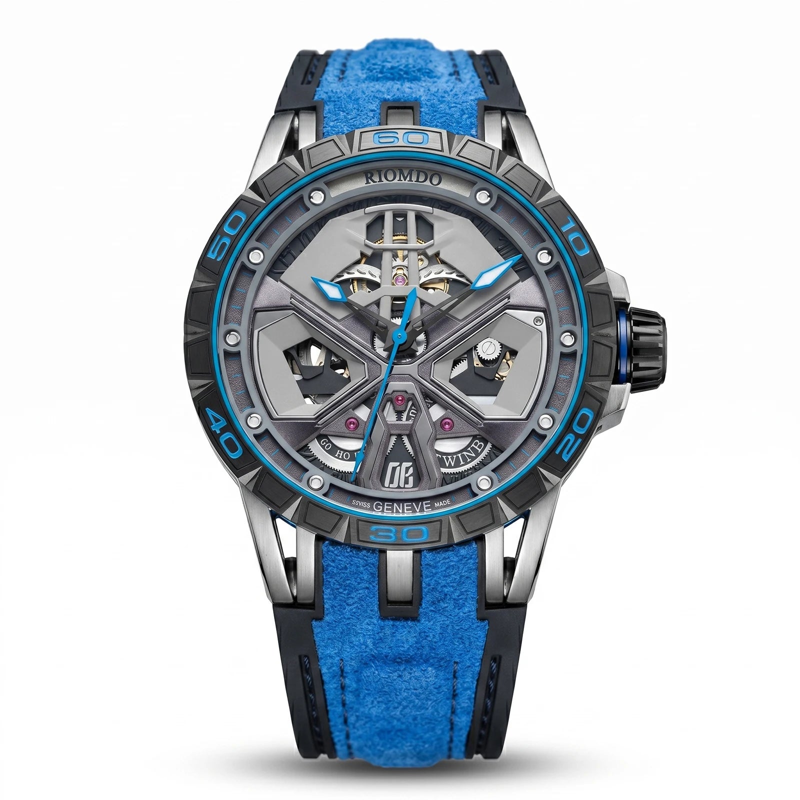 Montre Homme Automatique Squelette Grand Cadran Militaire Acier Oblvlo RD-919 – CLEVI Paris