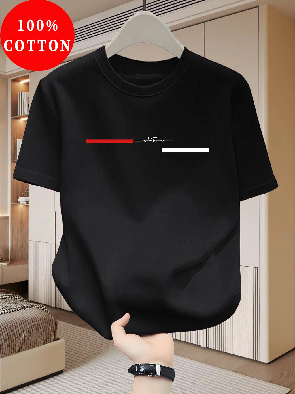 T-Shirt Homme 100% Coton Loose Col Rond Imprimé Lettres Style Américain 18 Coloris – CLEVI Paris