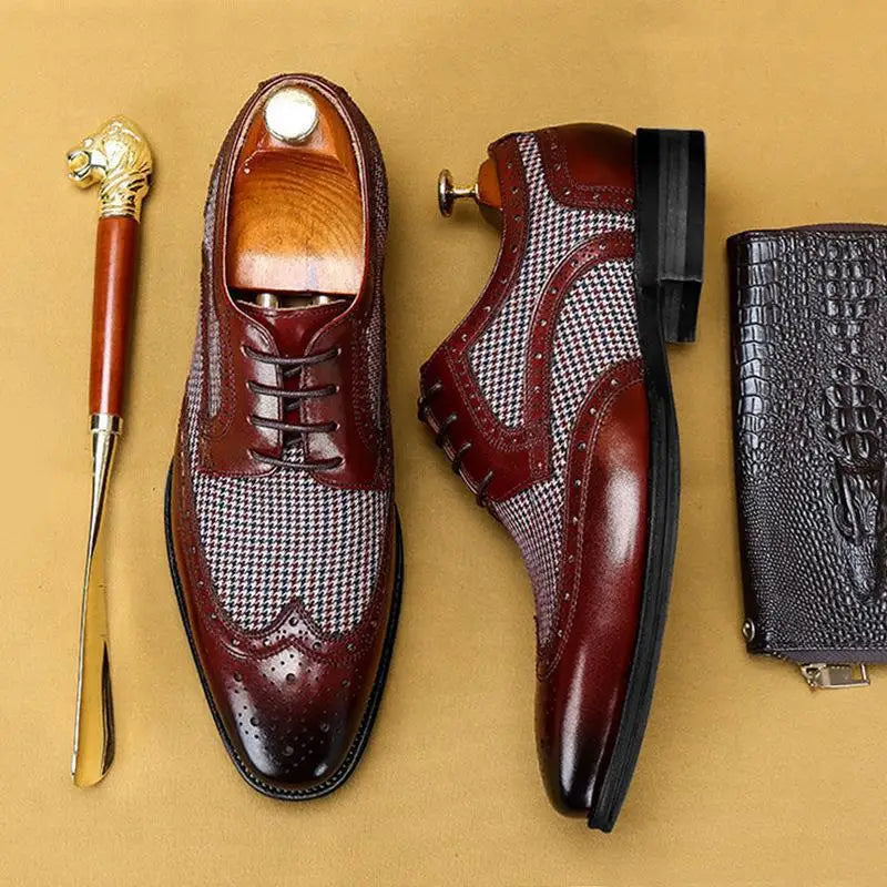 Oxford Brogue Homme Lacets – Style Italien Mariage & Fête, 4 Coloris, Grande Taille EU 38-48 – CLEVI Paris
