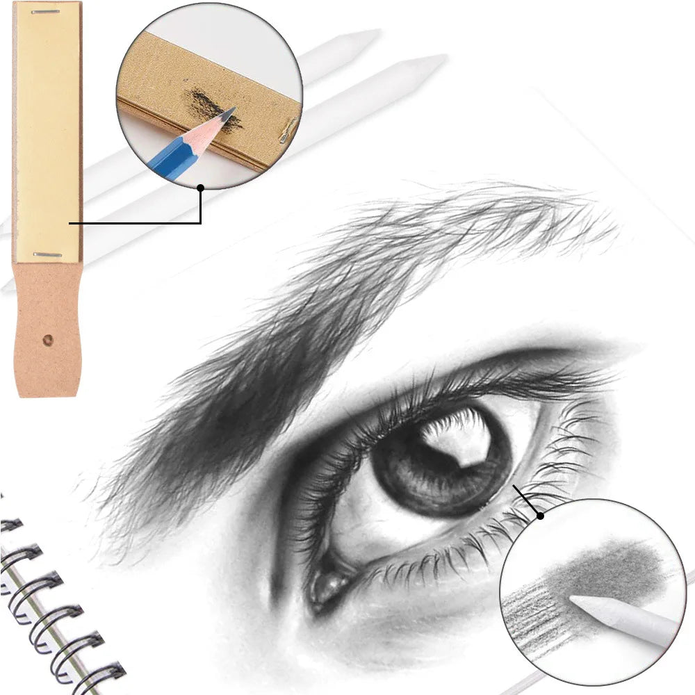 Kit Dessin & Esquisse Professionnel 32 Pièces | Crayons Graphite, Fusain & Accessoires – CLEVI Paris