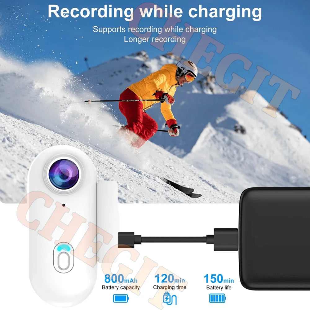 Mini Body Cam WiFi WDSZKMYF H88 – 4K ou 1080P, Étanche 30m, Clip Magnétique, Autonomie 120min, Vlog & Sport