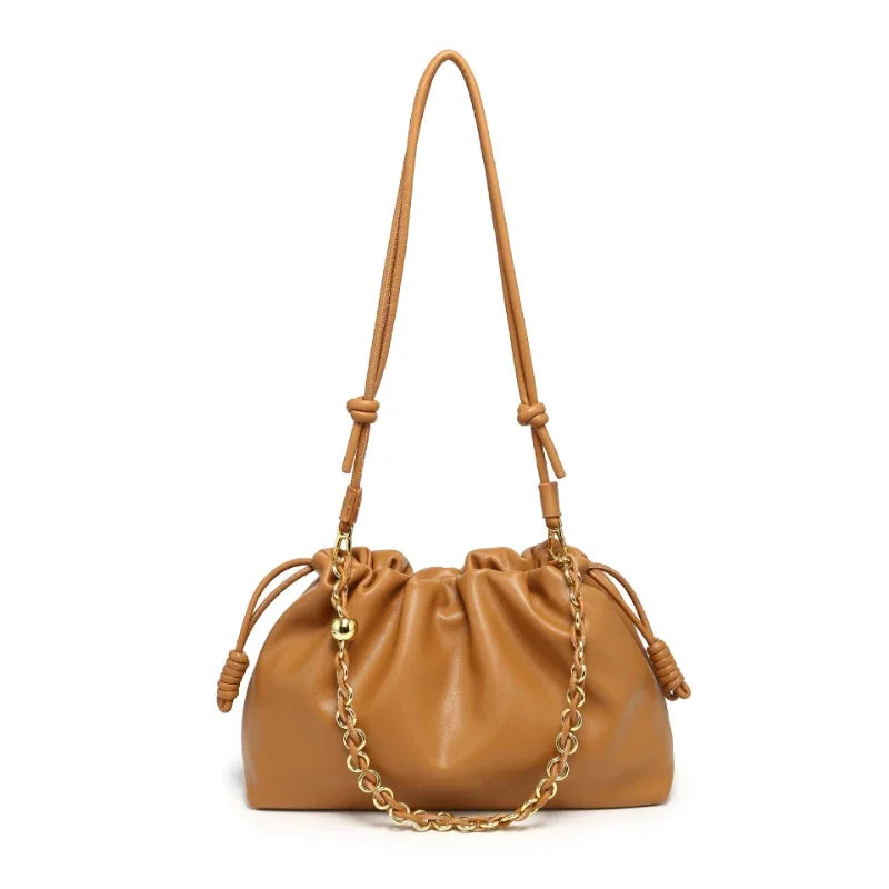 Sac Seau Femme Plissé Nuage Bandoulière Chaîne 6 Coloris – CLEVI Paris