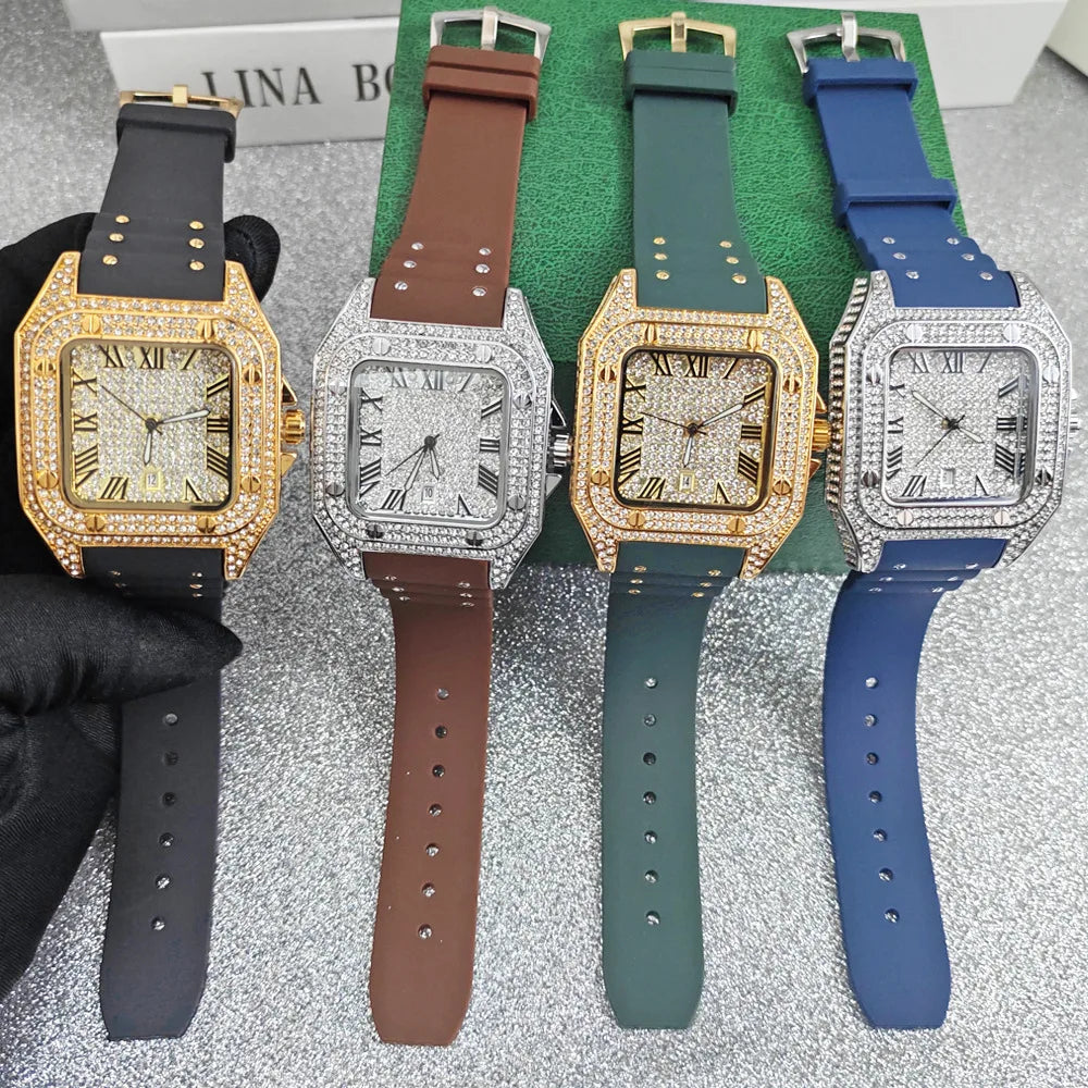 Montre Automatique Homme STARPERISH – Boîtier Carré Luxe, Bracelet Acier