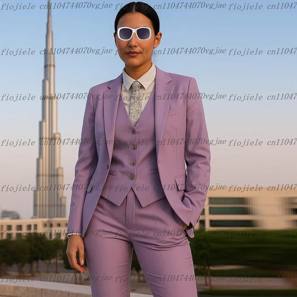 Costume 3 Pièces Femme – Blazer + Gilet + Pantalon | 25 Coloris | Business, Mariage & Cérémonie | S-4XL