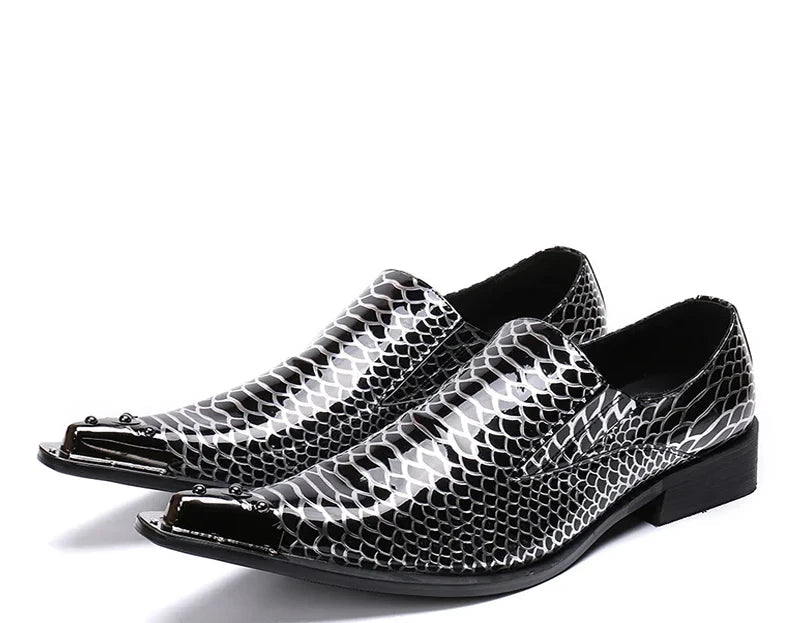 Brogue Homme Cuir Véritable Bout Métal Pointu Slip-On Western Fashion Mariage Soirée 8 Coloris – CLEVI Paris