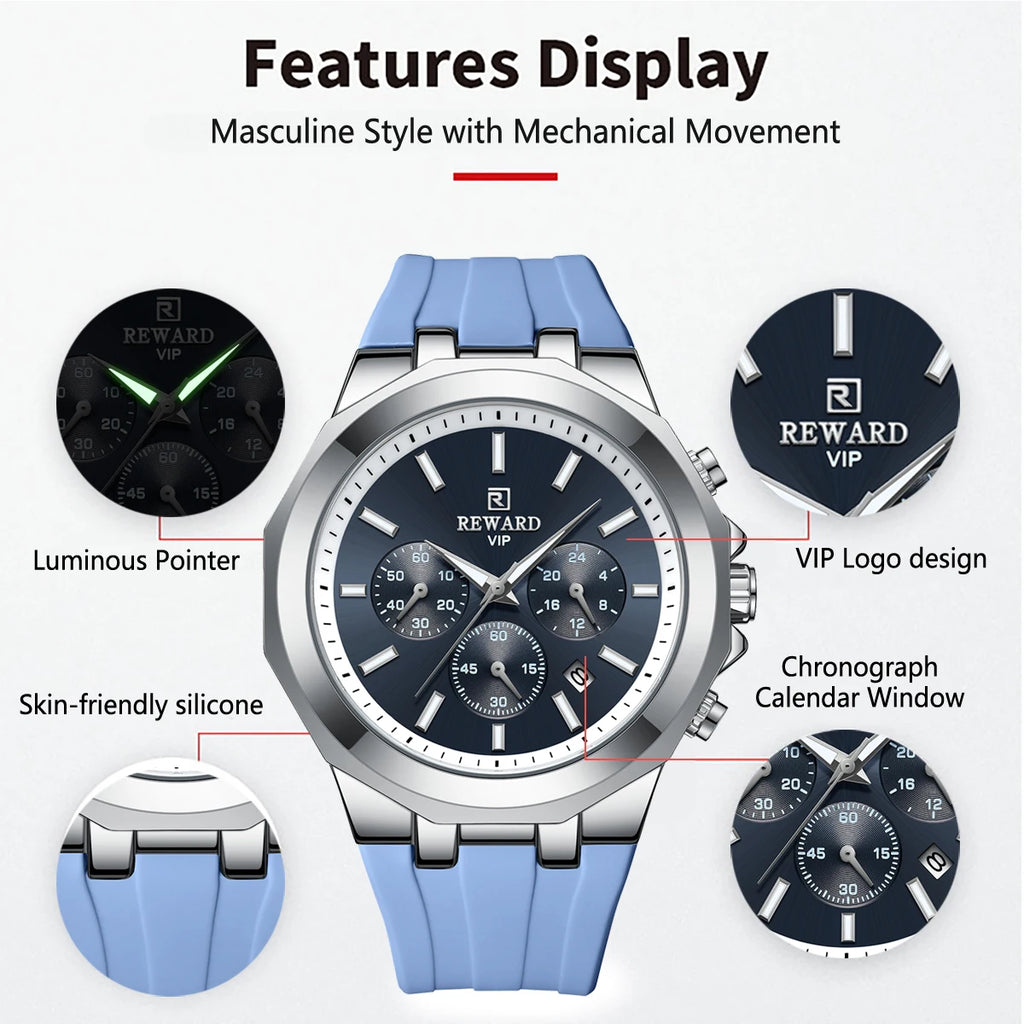 Montre Militaire Quartz Chronographe REWARD Homme – CLEVI Paris