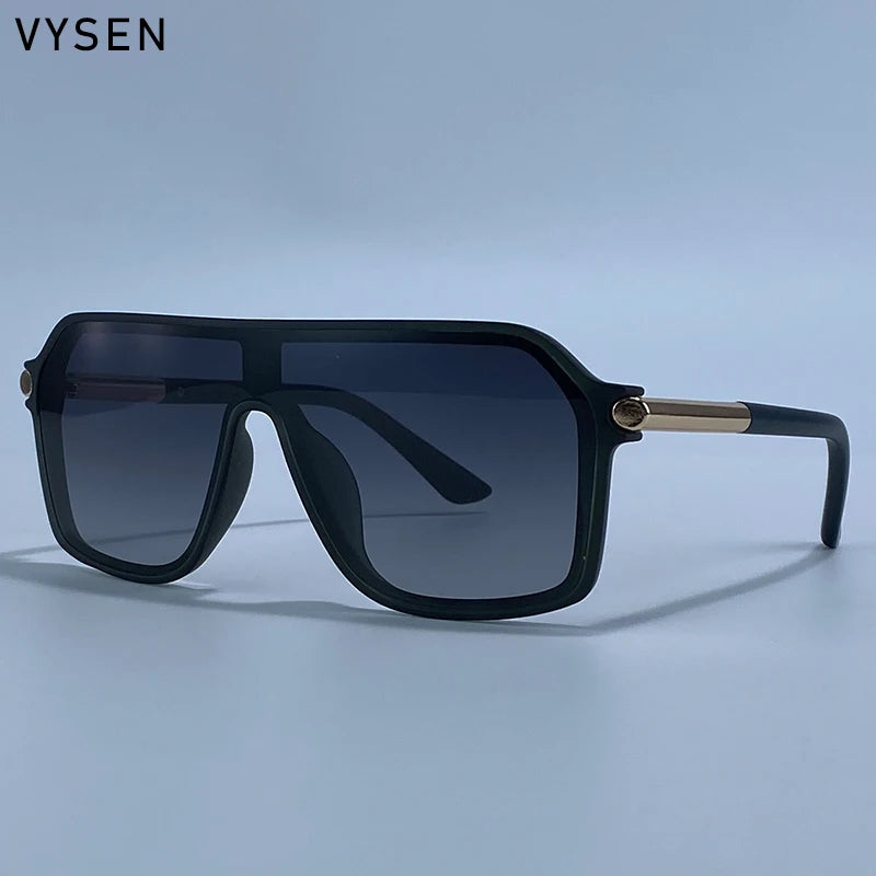Lunettes de Soleil Steampunk Monobloc Bouclier Homme – Grande Monture Métal Sport UV400 – CLEVI Paris