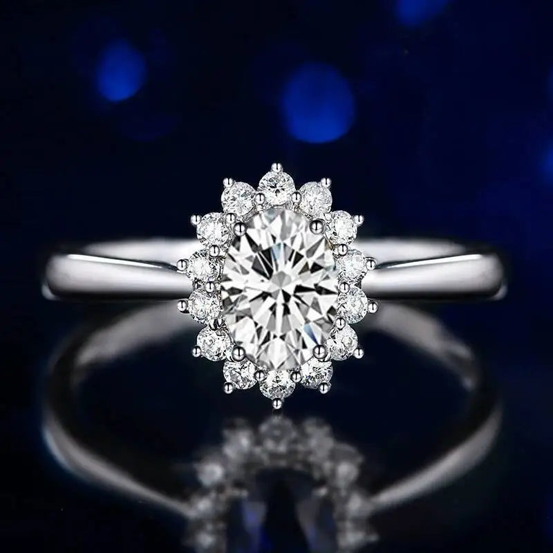 Bague Moissanîte 2 Carats Ovale | Argent 925 Certifié GRA – CLEVI Paris