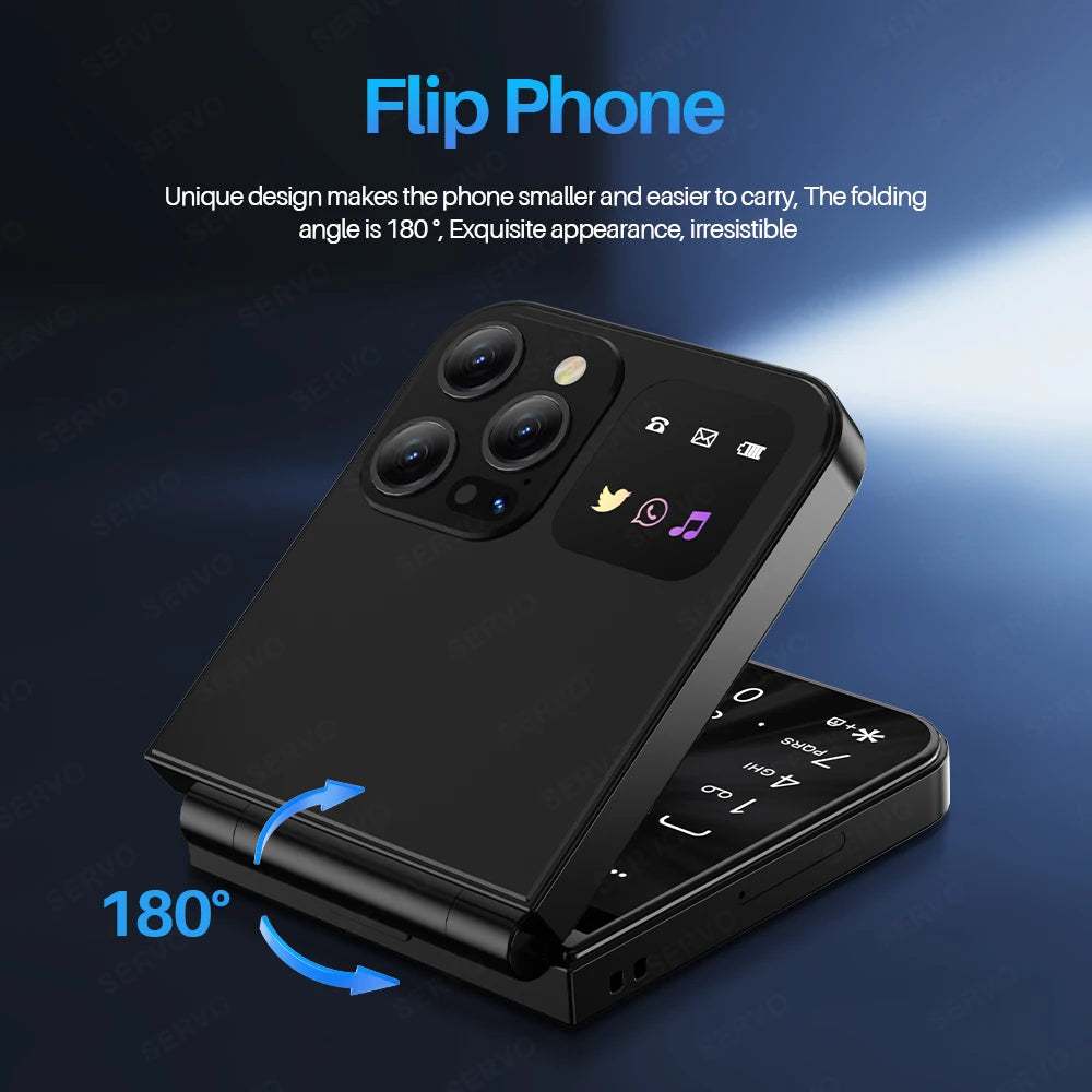 Téléphone Clapet SERVO A50 PRO – 2,4", Dual SIM 2G, Bluetooth, Enregistrement Appels, Type-C – CLEVI Paris