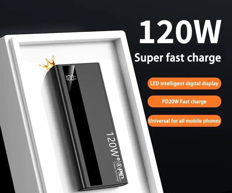 Batterie Externe 120W Charge Rapide 50000-200000mAh – CLEVI Paris